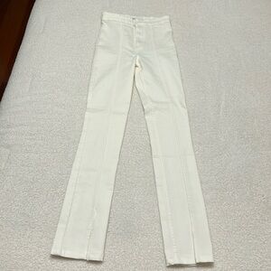 Zara Denim White Flare Cut Out Jeans